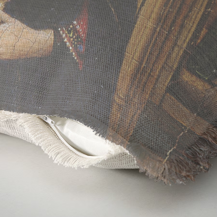 "Agnes Sorel as the Madonna" 50cm x 50cm Fringed Cotton/Poly Cushion Cover