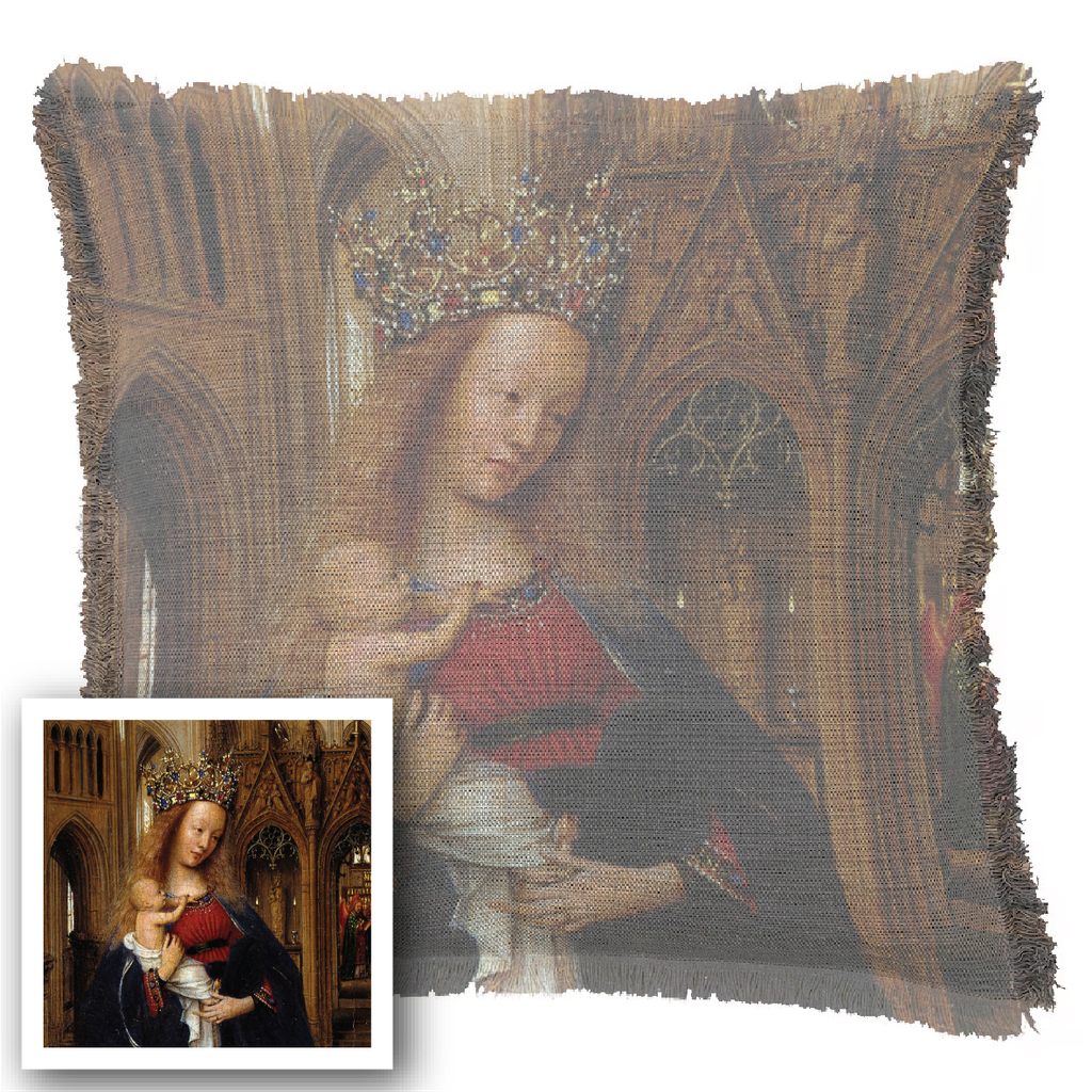 "Agnes Sorel as the Madonna" 50cm x 50cm Fringed Cotton/Poly Cushion Cover