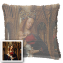 "Agnes Sorel as the Madonna" 50cm x 50cm Fringed Cotton/Poly Cushion Cover