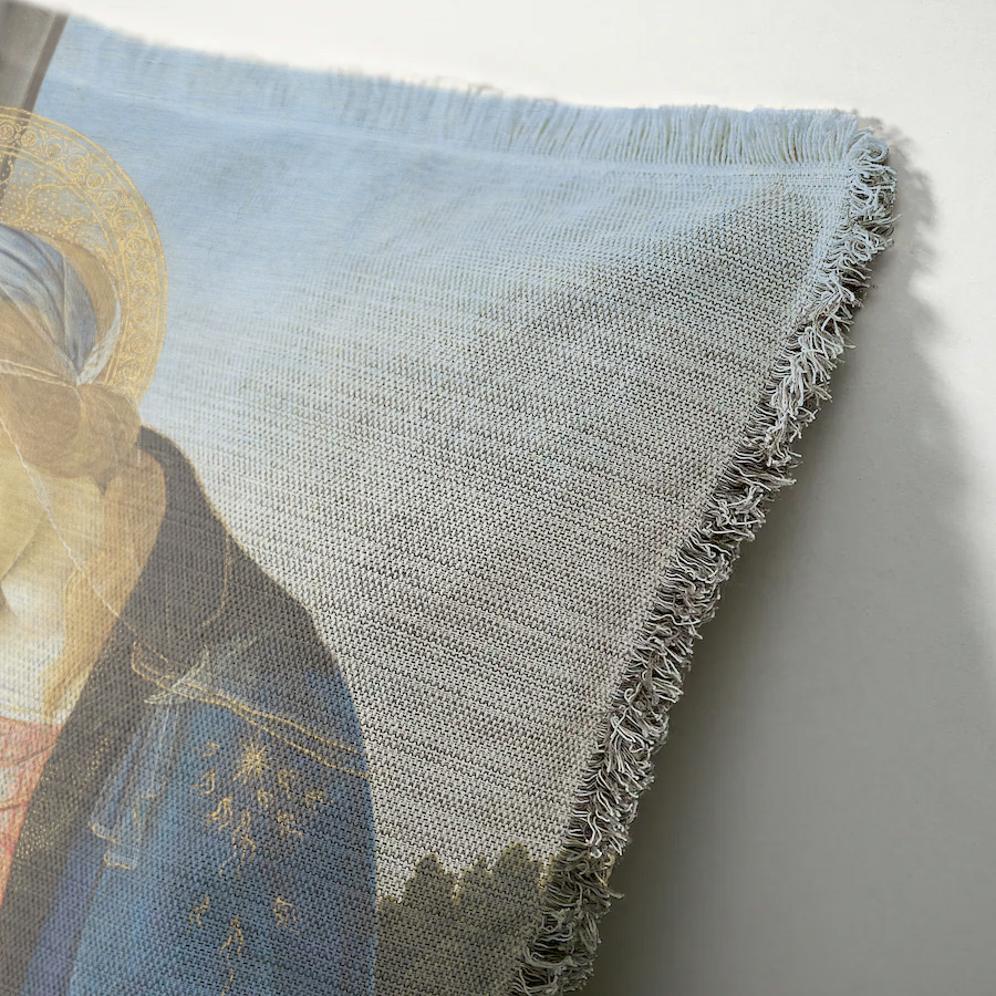 "Agnes Sorel as the Madonna" 50cm x 50cm Fringed Cotton/Poly Cushion Cover