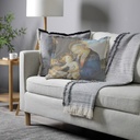 "Agnes Sorel as the Madonna" 50cm x 50cm Fringed Cotton/Poly Cushion Cover