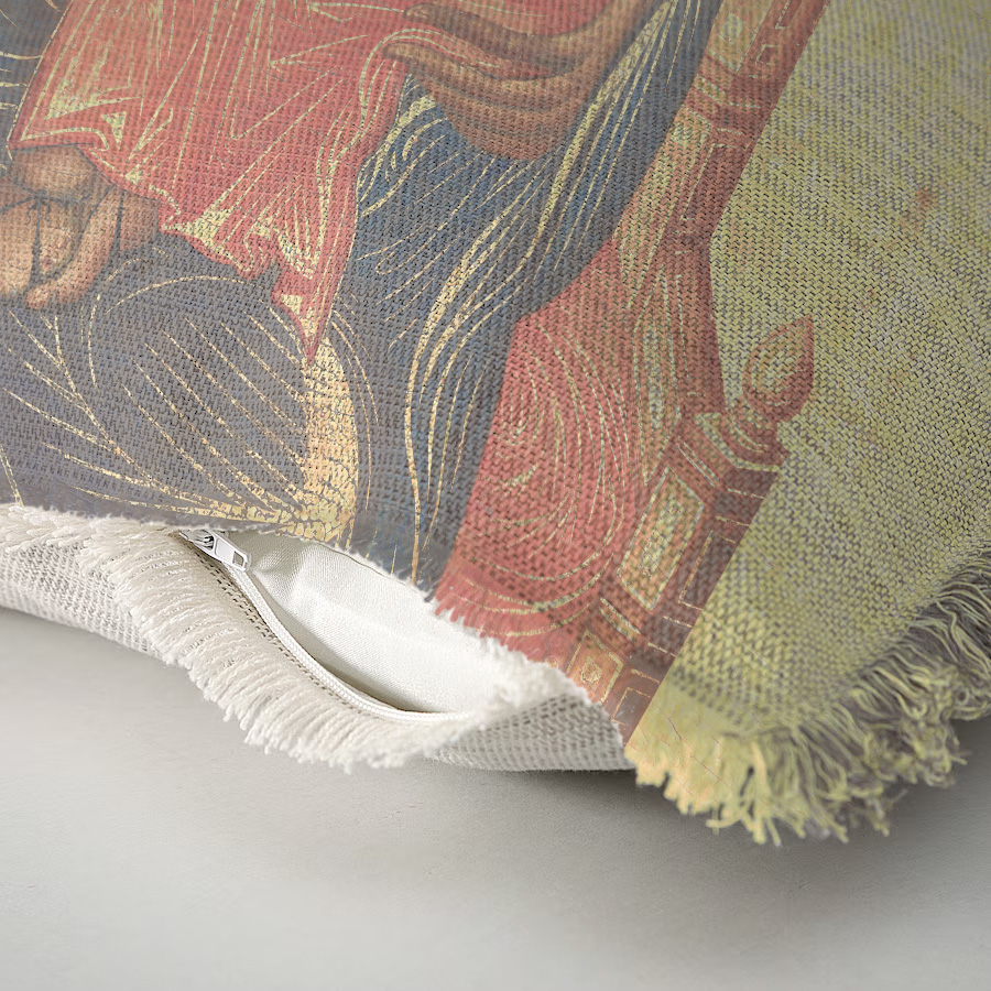 "Agnes Sorel as the Madonna" 50cm x 50cm Fringed Cotton/Poly Cushion Cover
