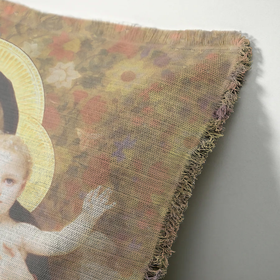 "Agnes Sorel as the Madonna" 50cm x 50cm Fringed Cotton/Poly Cushion Cover