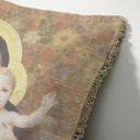 "Agnes Sorel as the Madonna" 50cm x 50cm Fringed Cotton/Poly Cushion Cover