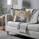 "Agnes Sorel as the Madonna" 50cm x 50cm Fringed Cotton/Poly Cushion Cover