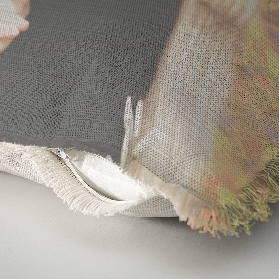 "Agnes Sorel as the Madonna" 50cm x 50cm Fringed Cotton/Poly Cushion Cover