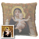 "Agnes Sorel as the Madonna" 50cm x 50cm Fringed Cotton/Poly Cushion Cover