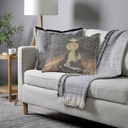 "Agnes Sorel as the Madonna" 50cm x 50cm Fringed Cotton/Poly Cushion Cover