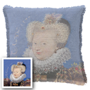 "Agnes Sorel as the Madonna" 50cm x 50cm Fringed Cotton/Poly Cushion Cover