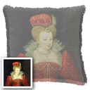 "Agnes Sorel as the Madonna" 50cm x 50cm Fringed Cotton/Poly Cushion Cover