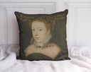 "Marguerite de Valois Portrait" 40cm x 40cm Faux Leather Cushion Cover