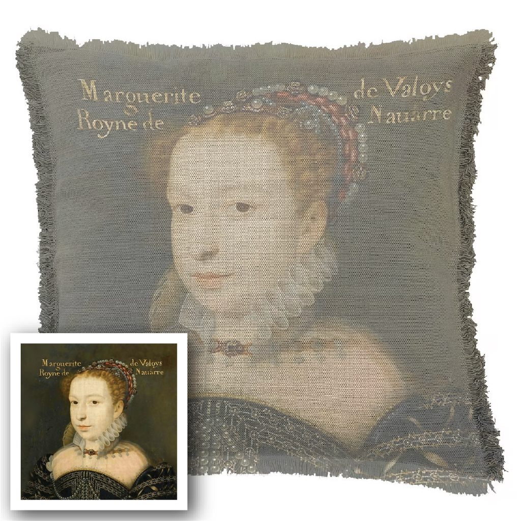 "Agnes Sorel as the Madonna" 50cm x 50cm Fringed Cotton/Poly Cushion Cover