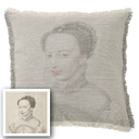 "Agnes Sorel as the Madonna" 50cm x 50cm Fringed Cotton/Poly Cushion Cover