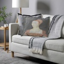 "Agnes Sorel as the Madonna" 50cm x 50cm Fringed Cotton/Poly Cushion Cover