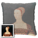 "Agnes Sorel as the Madonna" 50cm x 50cm Fringed Cotton/Poly Cushion Cover