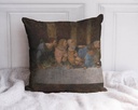 "The Last Supper (Left)" by Leonardo da Vinci 40cm x 40cm Faux Leather Cushion Cover