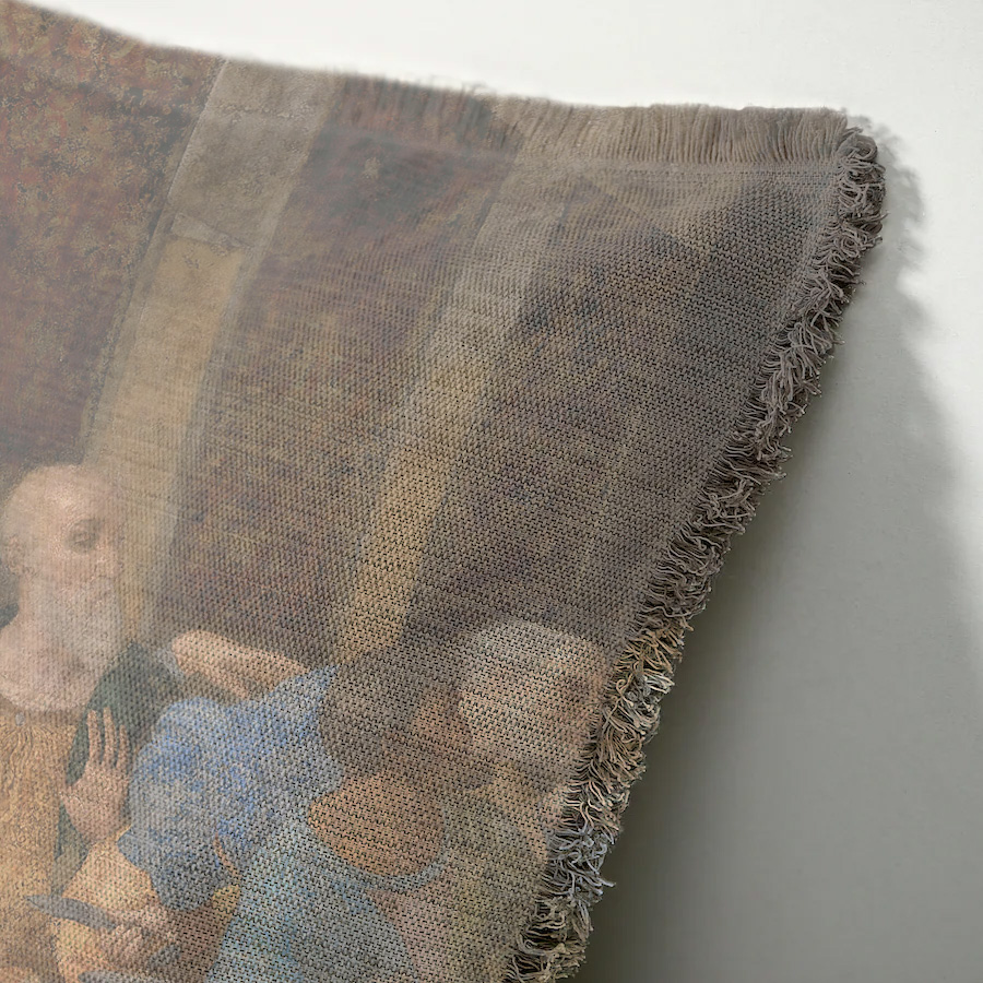 "Agnes Sorel as the Madonna" 50cm x 50cm Fringed Cotton/Poly Cushion Cover