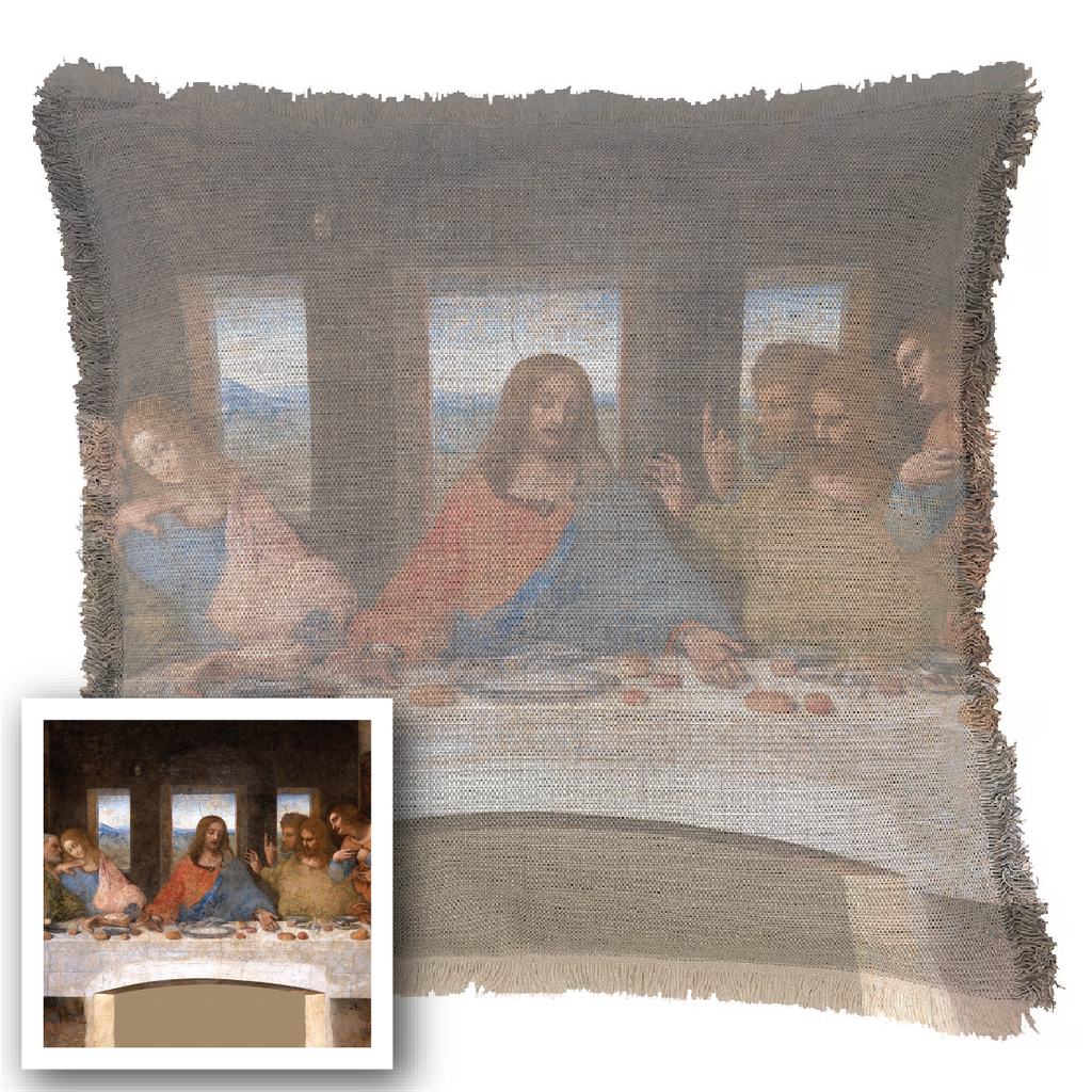 "Agnes Sorel as the Madonna" 50cm x 50cm Fringed Cotton/Poly Cushion Cover