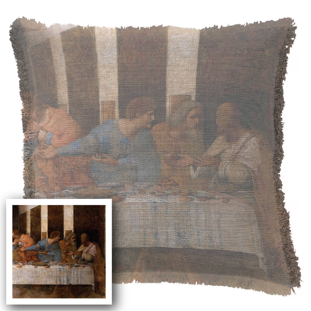 "Agnes Sorel as the Madonna" 50cm x 50cm Fringed Cotton/Poly Cushion Cover