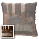 "Agnes Sorel as the Madonna" 50cm x 50cm Fringed Cotton/Poly Cushion Cover