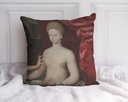 "Gabrielle d'Estrées and one of her Sisters (Right)" 40cm x 40cm Faux Leather Cushion Cover
