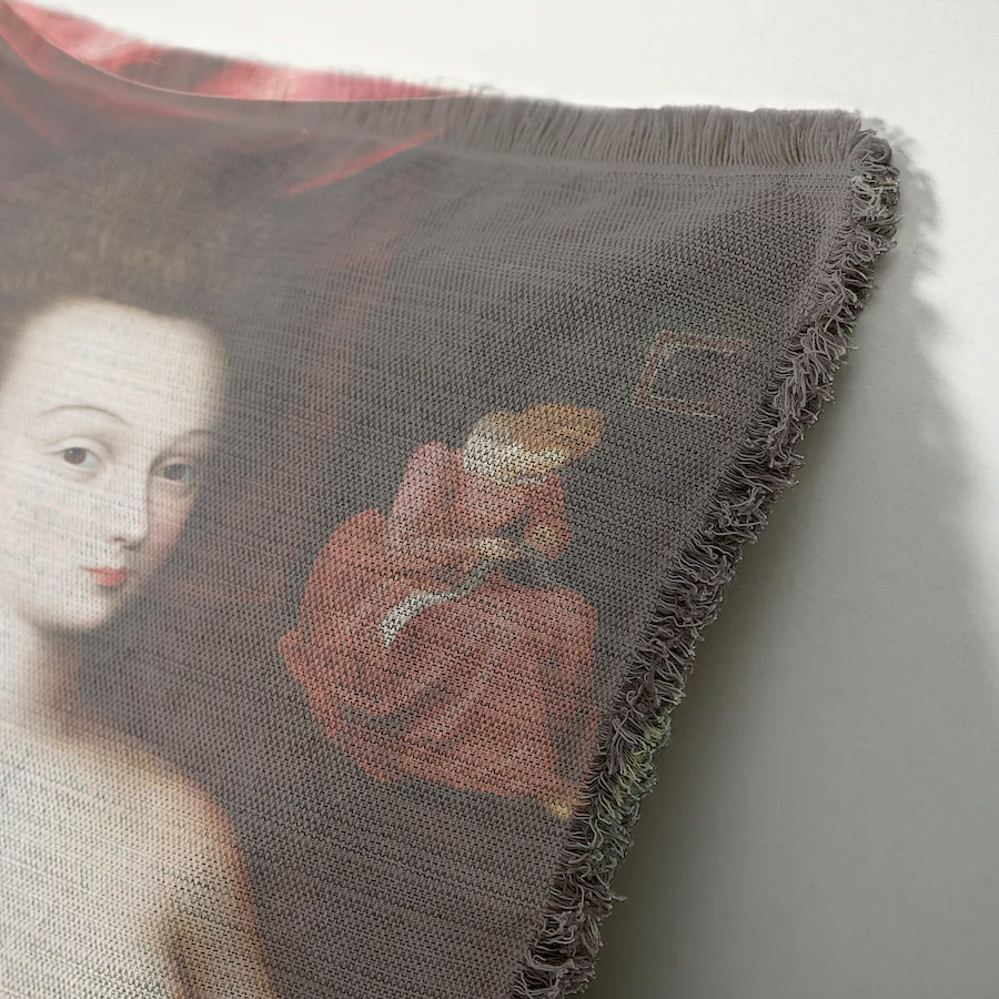 "Agnes Sorel as the Madonna" 50cm x 50cm Fringed Cotton/Poly Cushion Cover