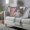"Agnes Sorel as the Madonna" 50cm x 50cm Fringed Cotton/Poly Cushion Cover