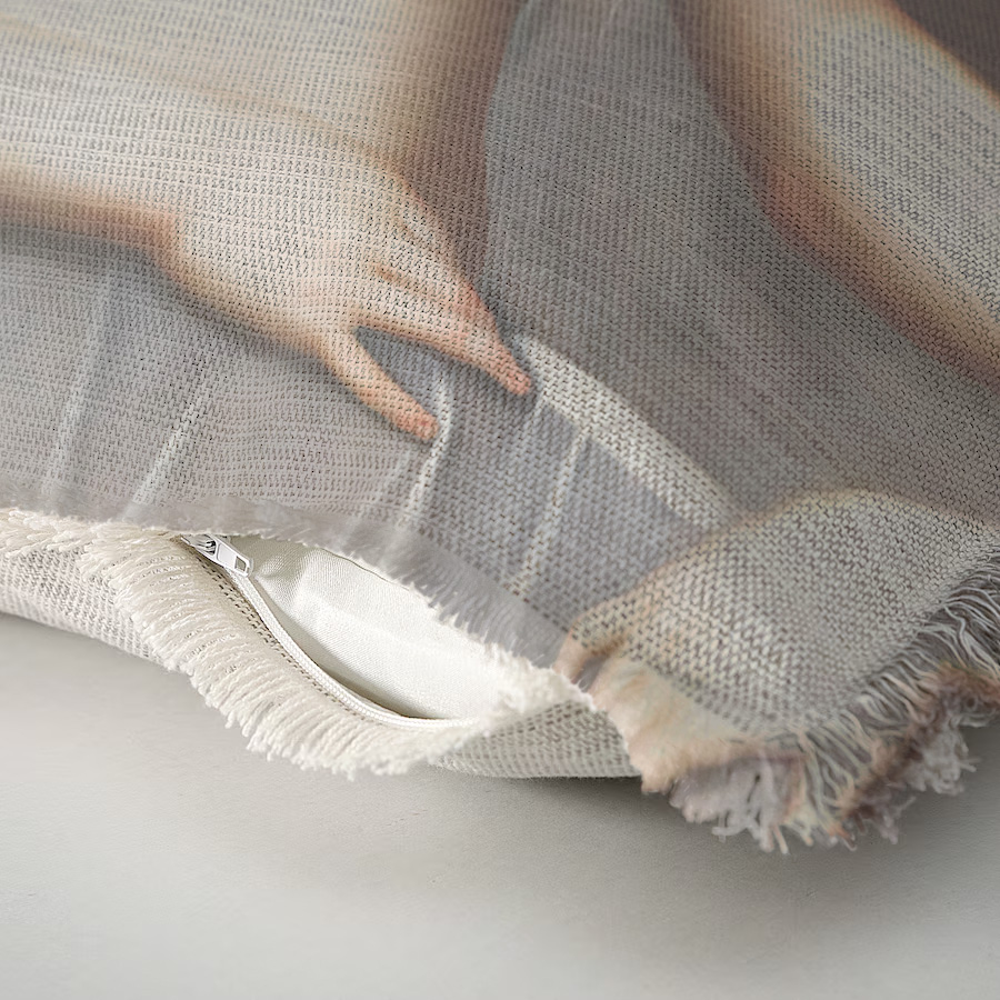 "Agnes Sorel as the Madonna" 50cm x 50cm Fringed Cotton/Poly Cushion Cover