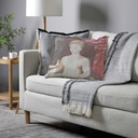 "Agnes Sorel as the Madonna" 50cm x 50cm Fringed Cotton/Poly Cushion Cover