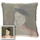 "Agnes Sorel as the Madonna" 50cm x 50cm Fringed Cotton/Poly Cushion Cover