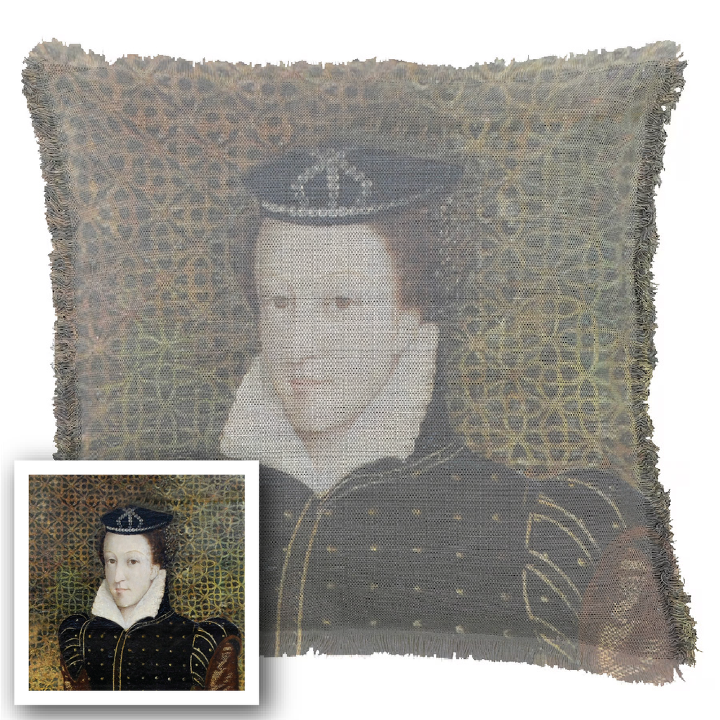 "Agnes Sorel as the Madonna" 50cm x 50cm Fringed Cotton/Poly Cushion Cover