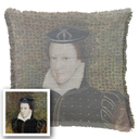 "Agnes Sorel as the Madonna" 50cm x 50cm Fringed Cotton/Poly Cushion Cover