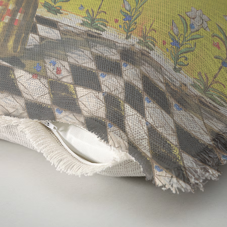 "Agnes Sorel as the Madonna" 50cm x 50cm Fringed Cotton/Poly Cushion Cover