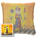"Agnes Sorel as the Madonna" 50cm x 50cm Fringed Cotton/Poly Cushion Cover