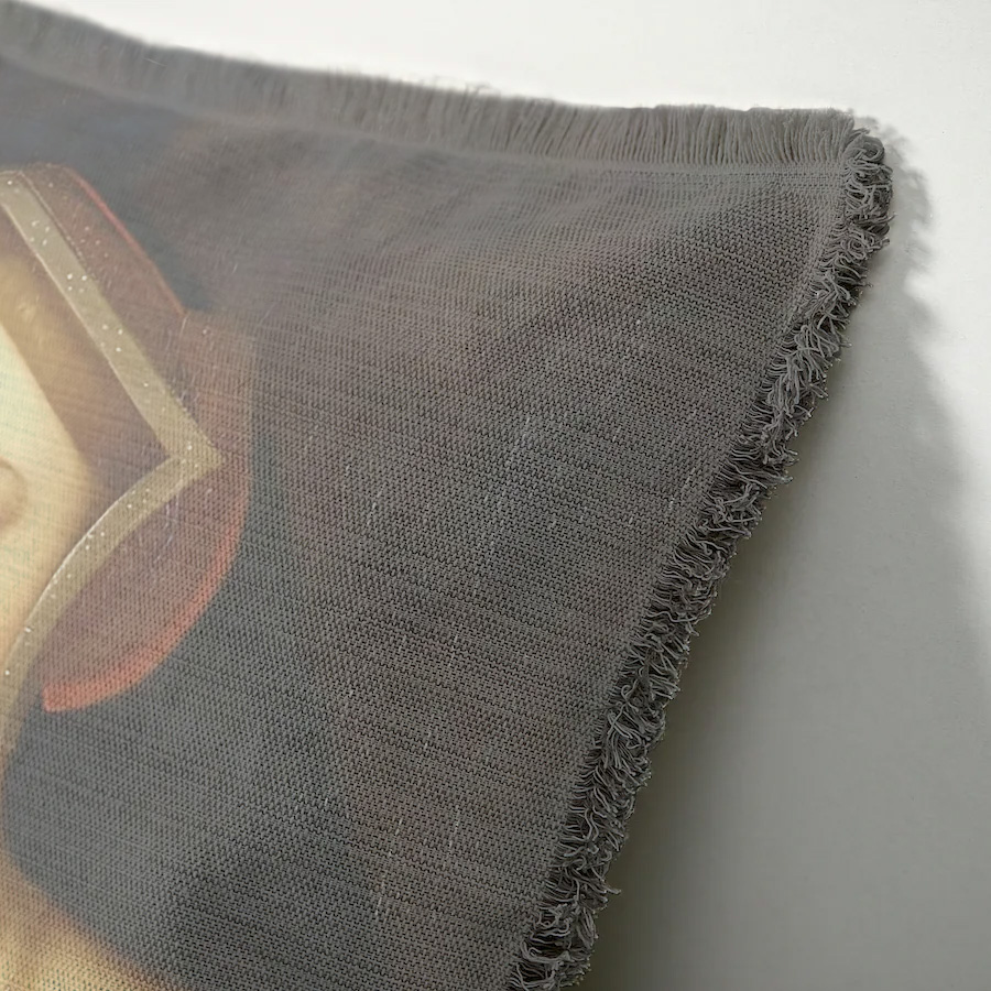 "Agnes Sorel as the Madonna" 50cm x 50cm Fringed Cotton/Poly Cushion Cover