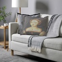 "Agnes Sorel as the Madonna" 50cm x 50cm Fringed Cotton/Poly Cushion Cover