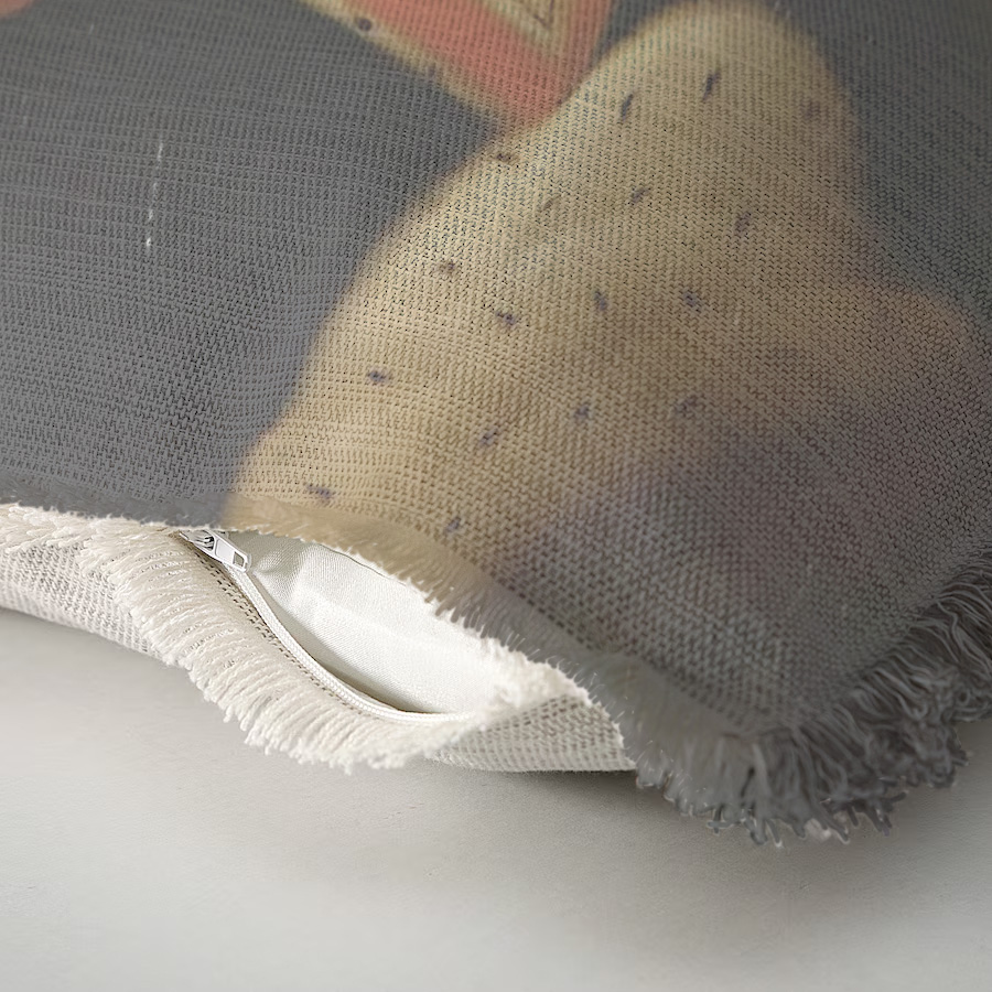 "Agnes Sorel as the Madonna" 50cm x 50cm Fringed Cotton/Poly Cushion Cover