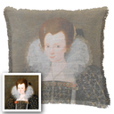 "Agnes Sorel as the Madonna" 50cm x 50cm Fringed Cotton/Poly Cushion Cover