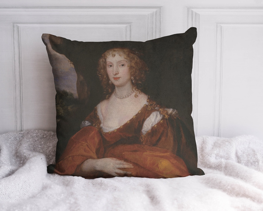"Mary Hill, Lady Killigrew" 40cm x 40cm Faux Leather Cushion Cover