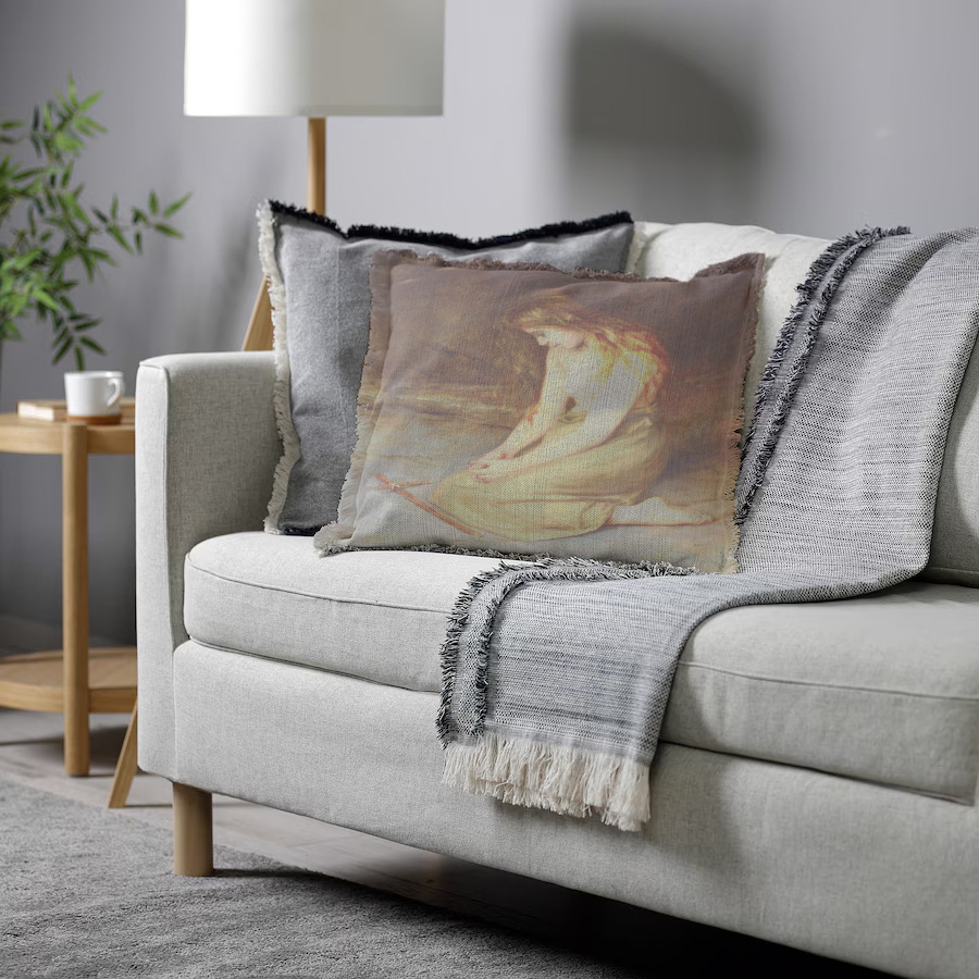 "Elizabeth of York" 50cm x 50cm Fringed Cotton/Poly Cushion Cover