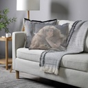 "Elizabeth of York" 50cm x 50cm Fringed Cotton/Poly Cushion Cover