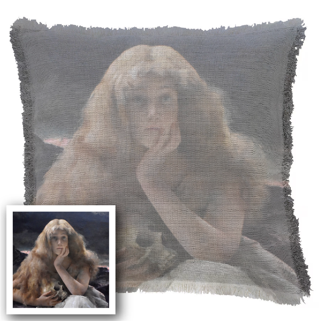 "Elizabeth of York" 50cm x 50cm Fringed Cotton/Poly Cushion Cover