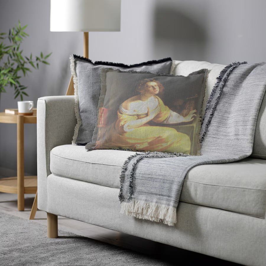 "Elizabeth of York" 50cm x 50cm Fringed Cotton/Poly Cushion Cover