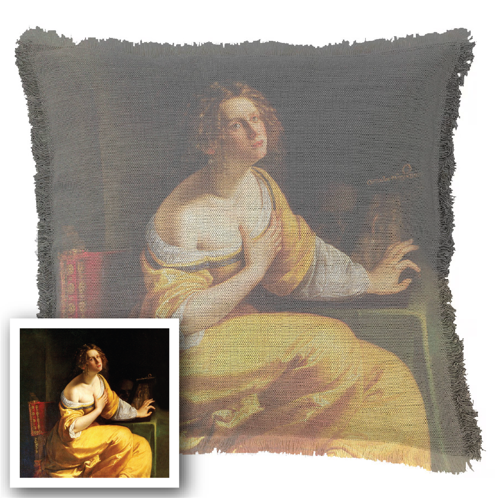 "Elizabeth of York" 50cm x 50cm Fringed Cotton/Poly Cushion Cover