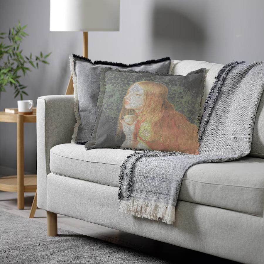 "Elizabeth of York" 50cm x 50cm Fringed Cotton/Poly Cushion Cover