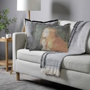 "Elizabeth of York" 50cm x 50cm Fringed Cotton/Poly Cushion Cover
