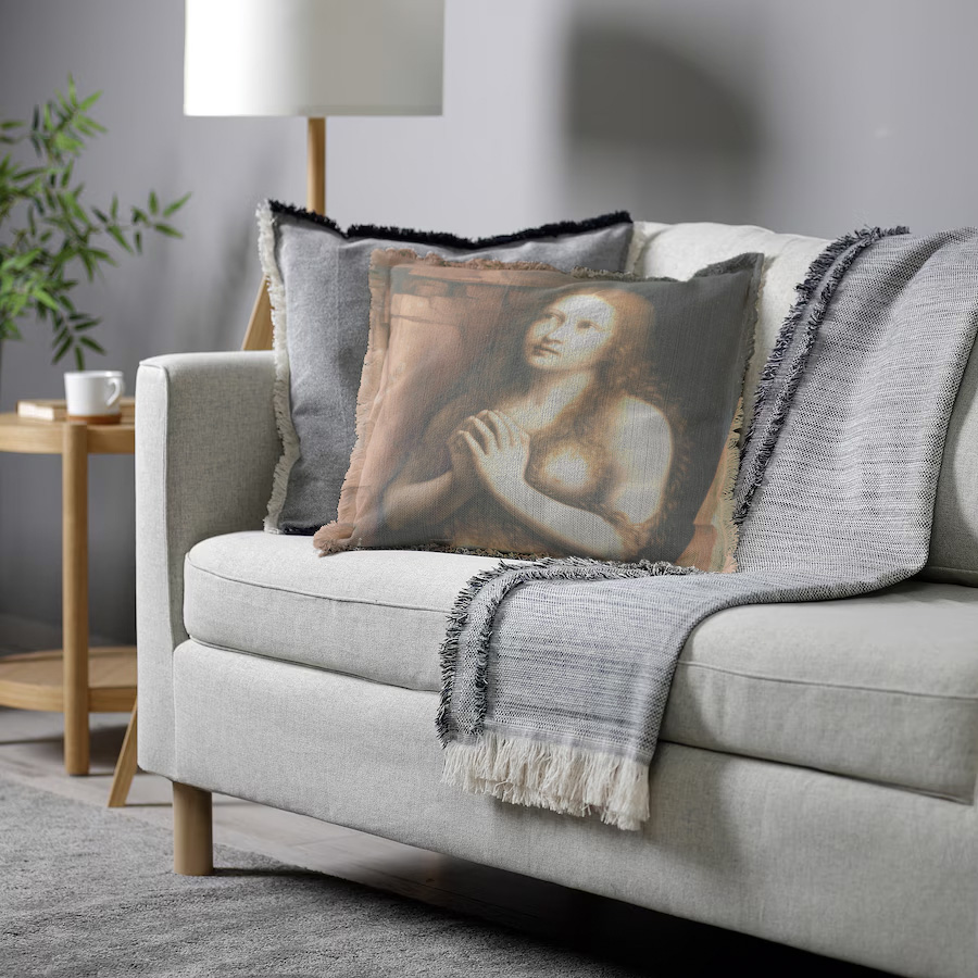 "Elizabeth of York" 50cm x 50cm Fringed Cotton/Poly Cushion Cover