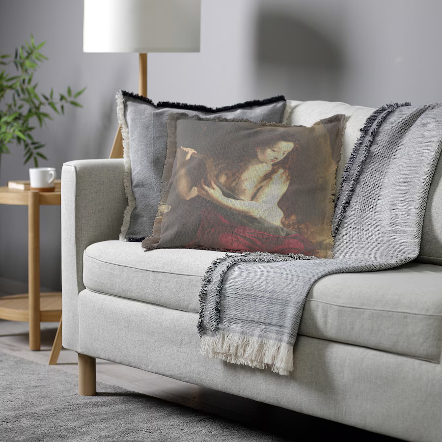 "Elizabeth of York" 50cm x 50cm Fringed Cotton/Poly Cushion Cover