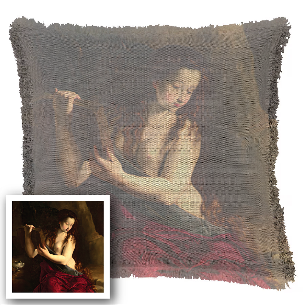 "Elizabeth of York" 50cm x 50cm Fringed Cotton/Poly Cushion Cover
