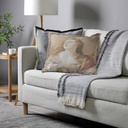 "Elizabeth of York" 50cm x 50cm Fringed Cotton/Poly Cushion Cover